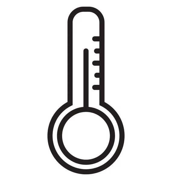 Thermometer Vektorsymbol Editierbar — Stockvektor