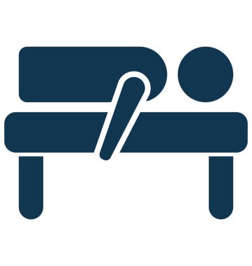 Spa yatak izole düzenlenebilir vektör simgesi