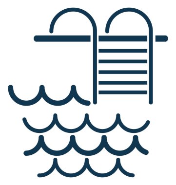 Havuzu merdivenler düzenlenebilir vektör simge izole