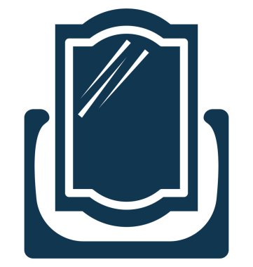 Tuvalet aynası izole düzenlenebilir vektör simgesi