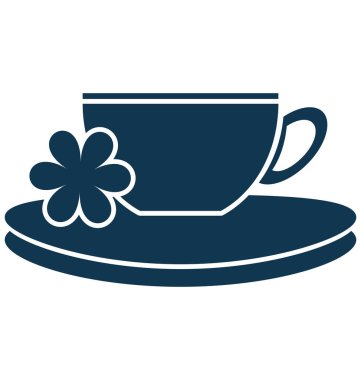 Sıcak çay ayrı tut moduyla vektör simge düzenlenebilir