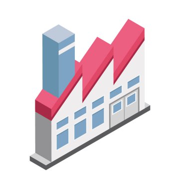 Fabrika renk izometrik çizim vektör simgesi