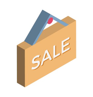 Satılık renk izometrik çizim vektör simgesi için