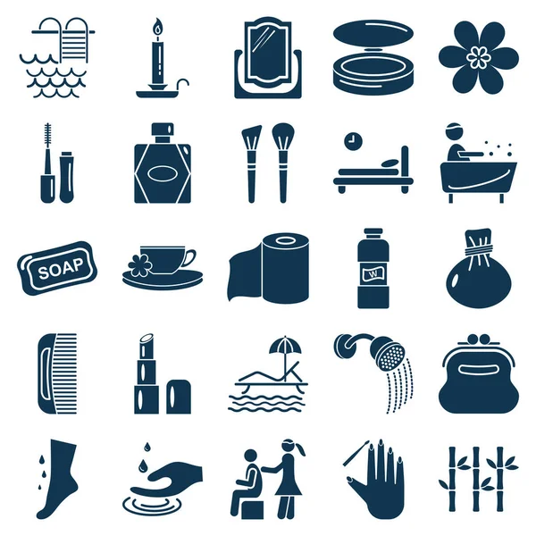 Belleza Spa Vector Iconos Aislados Editable — Vector de stock