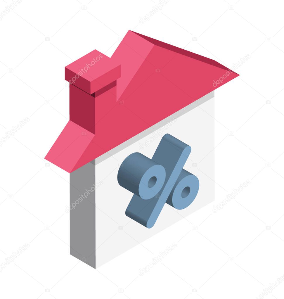 Property Tax Color Isometric Illustration Vector Icon