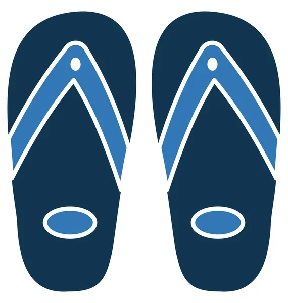 Flip Flops Isolera Vektor Ikonen Redigerbara — Stock vektor