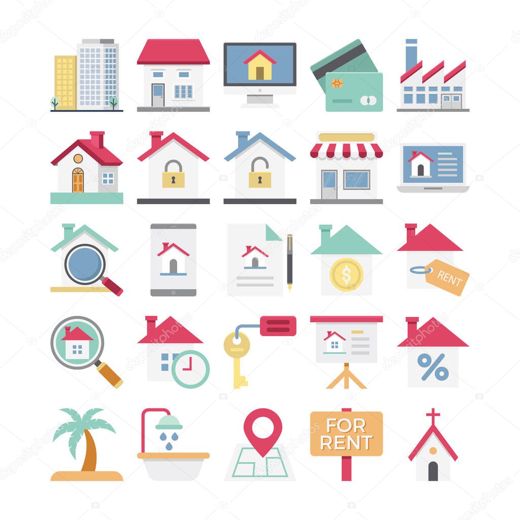 Real Estate Color Vector Isolated Illustration 