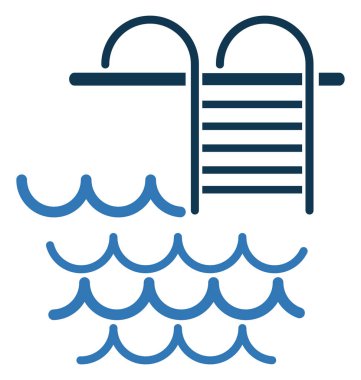 Havuzu merdivenler düzenlenebilir vektör simge izole