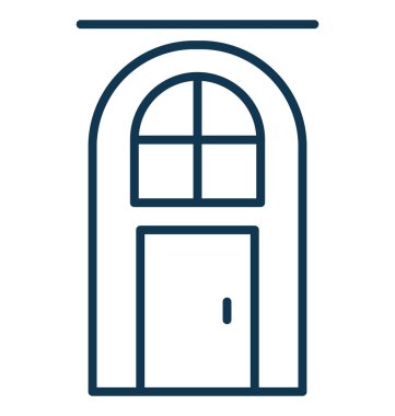 Bina kapı izole düzenlenebilir vektör simgesi