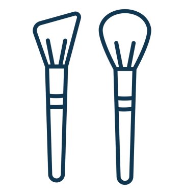 Makyaj fırça izole düzenlenebilir vektör simgesi