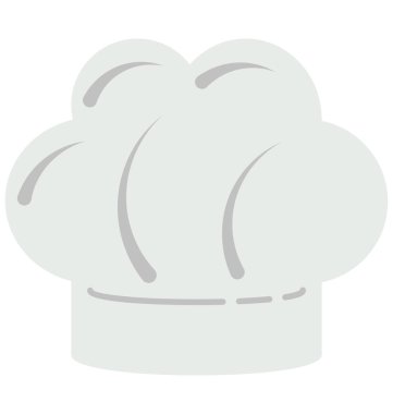 Chef şapka renk vektör illüstrasyon izole tamamen düzenlenebilir 
