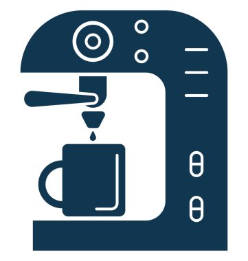 Kahve makinesi renk vektör illüstrasyon izole tamamen düzenlenebilir 