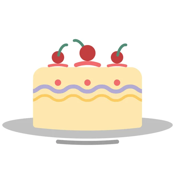 Vector Torta Icono Editable — Vector de stock