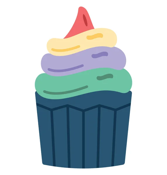 Muffin Vector Icon Bewerkbare — Stockvector