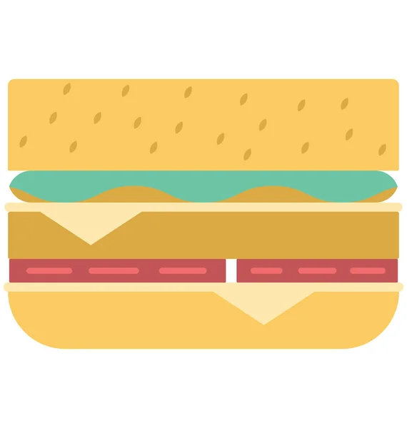 Burger Vector Ícone Editável — Vetor de Stock