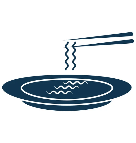 Spaghetti Plate Vector Icon — Stock Vector