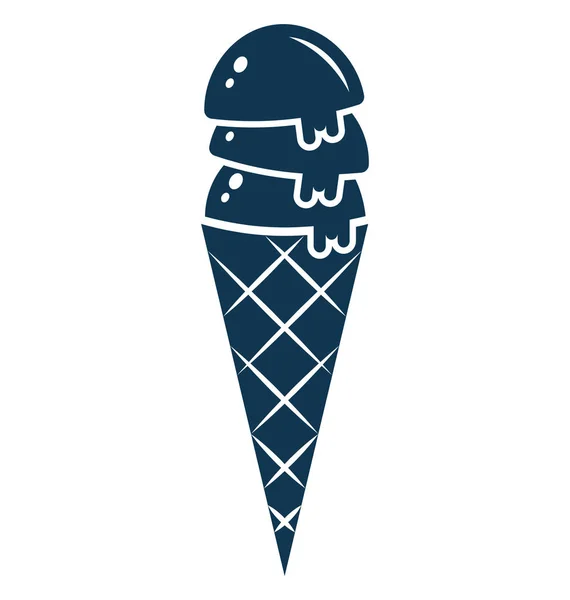 Ice Cone Vector Icon Editable — Stock Vector