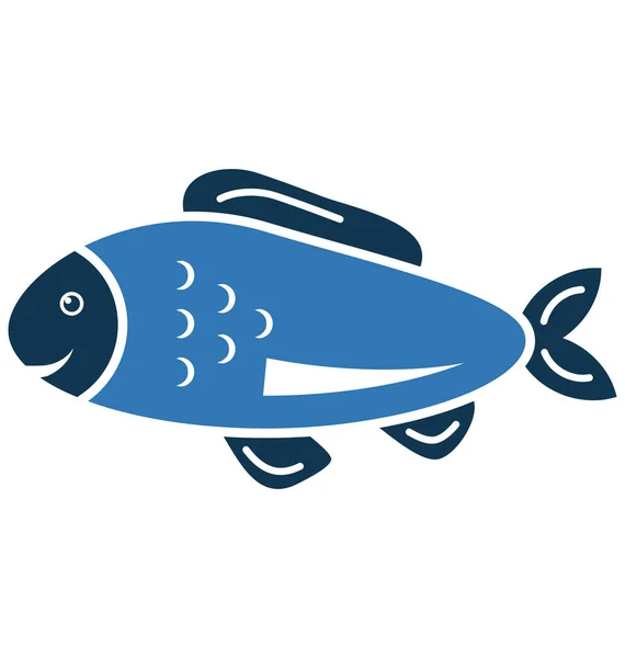 Fisk Vektor Ikonen Redigerbara — Stock vektor