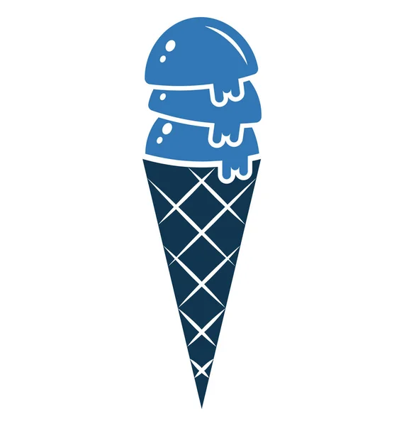 Cono Hielo Vector Icono Editable — Vector de stock