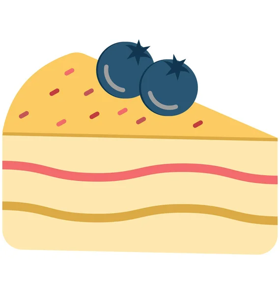 Cerise Gâteau Vecteur Icône Modifiable — Image vectorielle