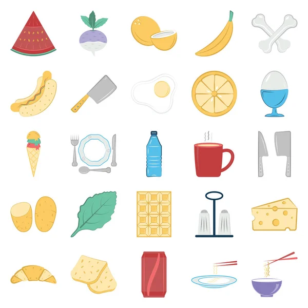 食物和饮料孤立的矢量图标可编辑 — 图库矢量图片