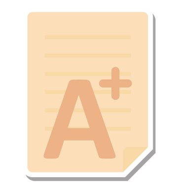 A Plus sınıf izole vektör simge düzenlenebilir