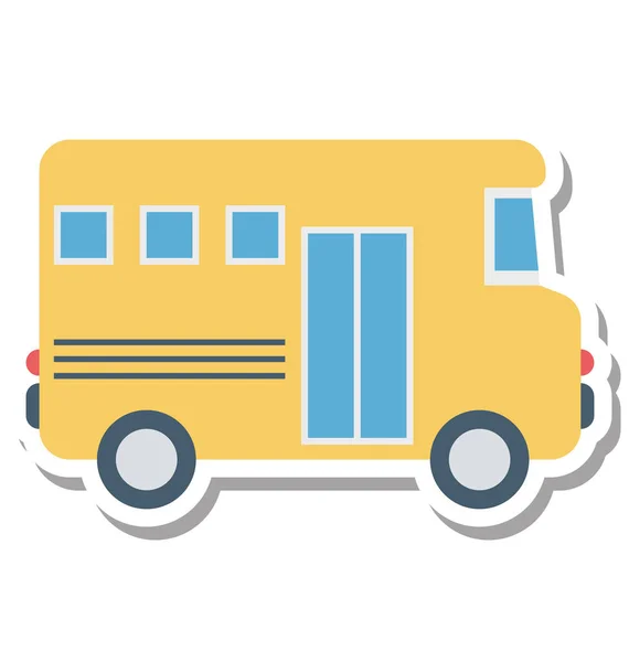 Autobús Escolar Icono Vectorial Aislado Editable — Archivo Imágenes Vectoriales