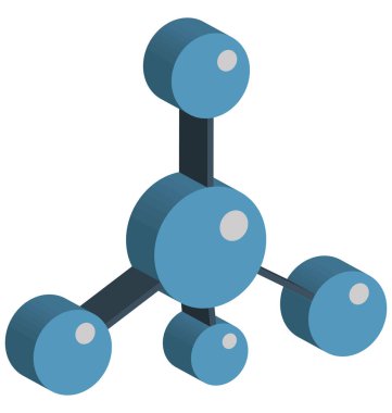 Atom izole vektör simge düzenlenebilir