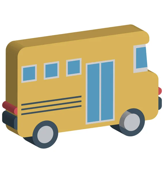 Okul Otobüsü Izole Vektör Simge Düzenlenebilir — Stok Vektör