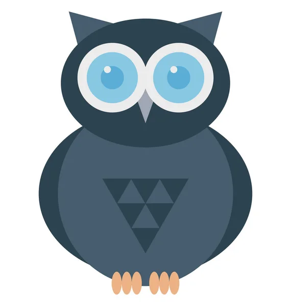 Icône Vectorielle Isolée Hibou Modifiable — Image vectorielle