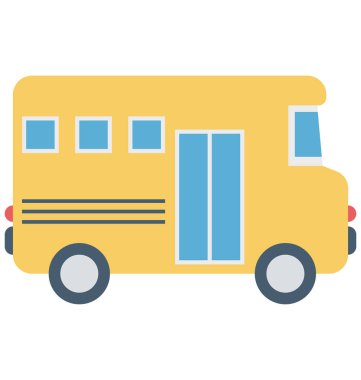 Okul otobüsü izole vektör simge düzenlenebilir