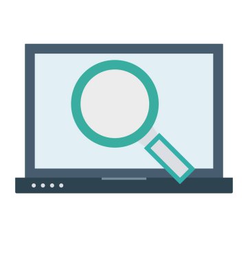 Arama Laptop izole vektör simgesi düzenlenebilir