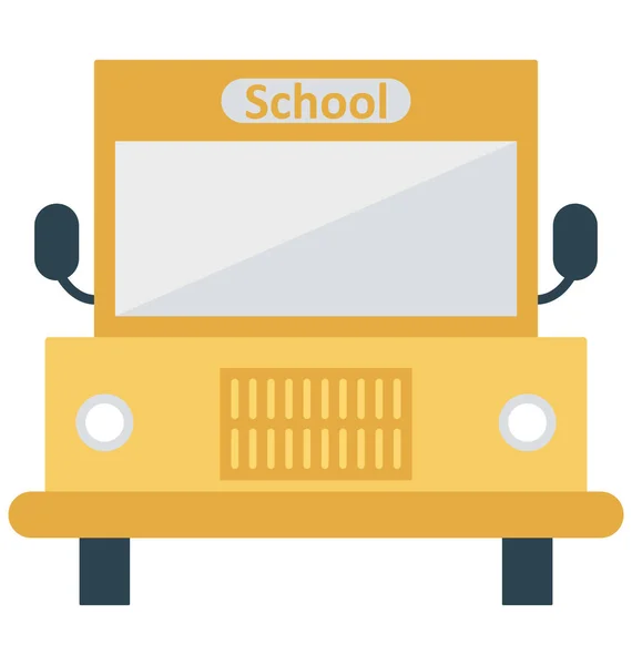 School Bus Isolated Vector Icon Editable — Stock Vector