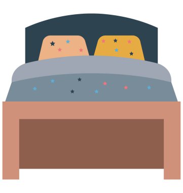 Yatak odası vektör simge düzenlenebilir 