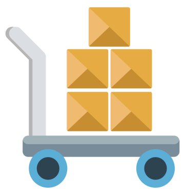 Bagaj arabası vektör simge düzenlenebilir 