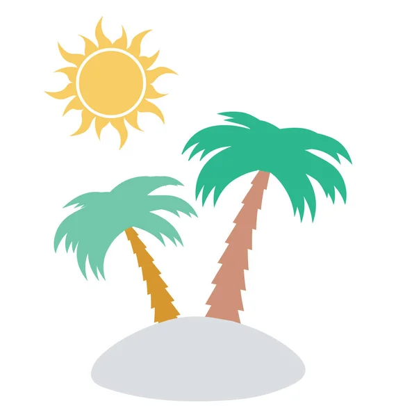 Palmera Vector Icono Editable — Vector de stock