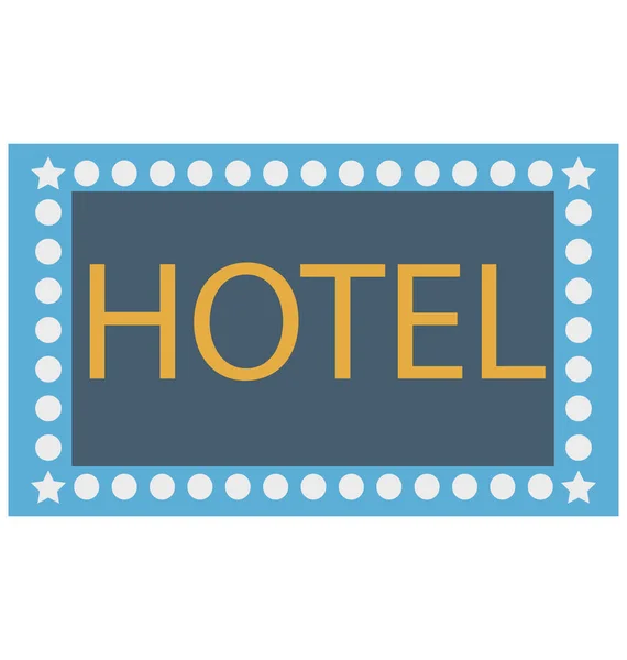 Hotel Zeichen Vektor Symbol Editierbar — Stockvektor