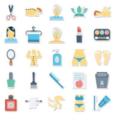 Güzellik ve Spa izole vektör simgeler kullanmak için güzellik salonu ve spa projeleri 