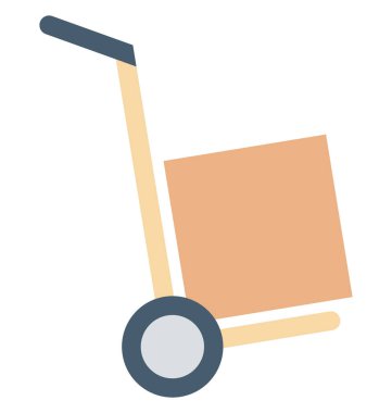 Teslimat kutusuyla oklar renk izole vektör simgesi düzenlenebilir