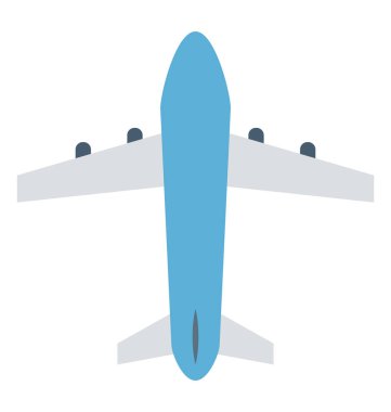 Uçak renk izole vektör simgesi düzenlenebilir 