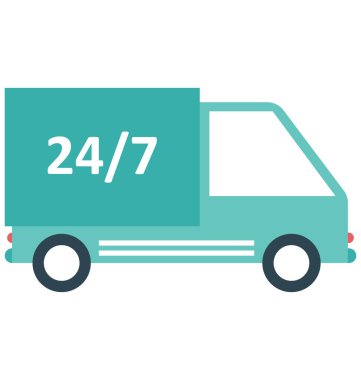 Tam zamanlı teslim renk izole vektör simgesi düzenlenebilir