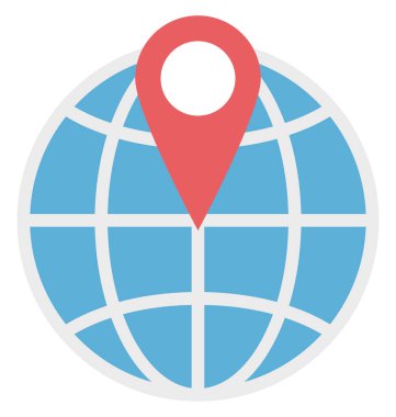 GPS renk izole düzenlenebilir vektör simge