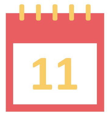 Takvim renk izole vektör simgesi düzenlenebilir 