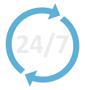 24 saat renk izole vektör simgesi düzenlenebilir