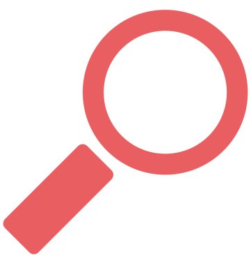 Büyüteç'i renk izole vektör simgesi düzenlenebilir