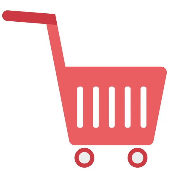 Shopping Trolley Color Isolated Vector Icon Editable — Stock Vector