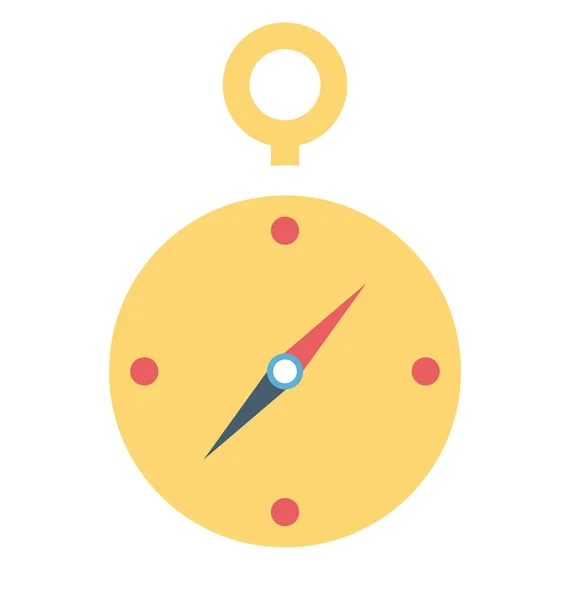 Stopwatch Color Isolated Vector Icon Editable — Stock Vector