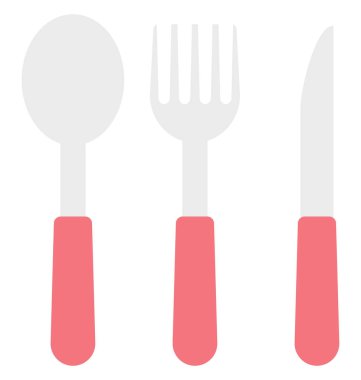 Çatal bıçak takımı izole vektör simge düzenlenebilir