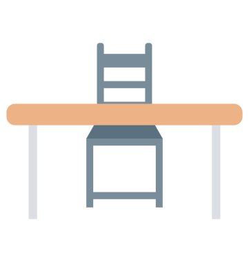 Yemek masası izole vektör simge düzenlenebilir