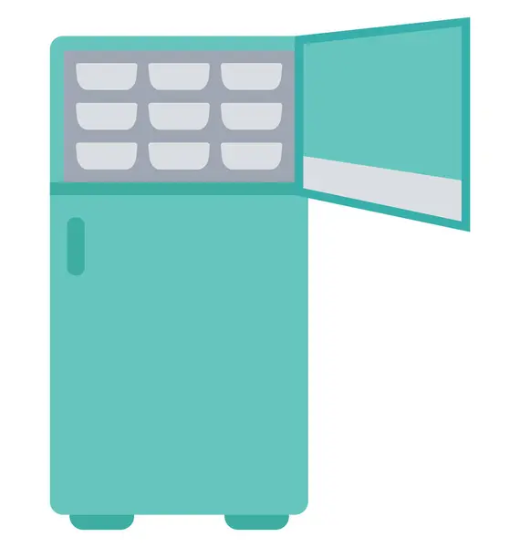 Refrigerador Vector Aislado Icono Editable — Vector de stock